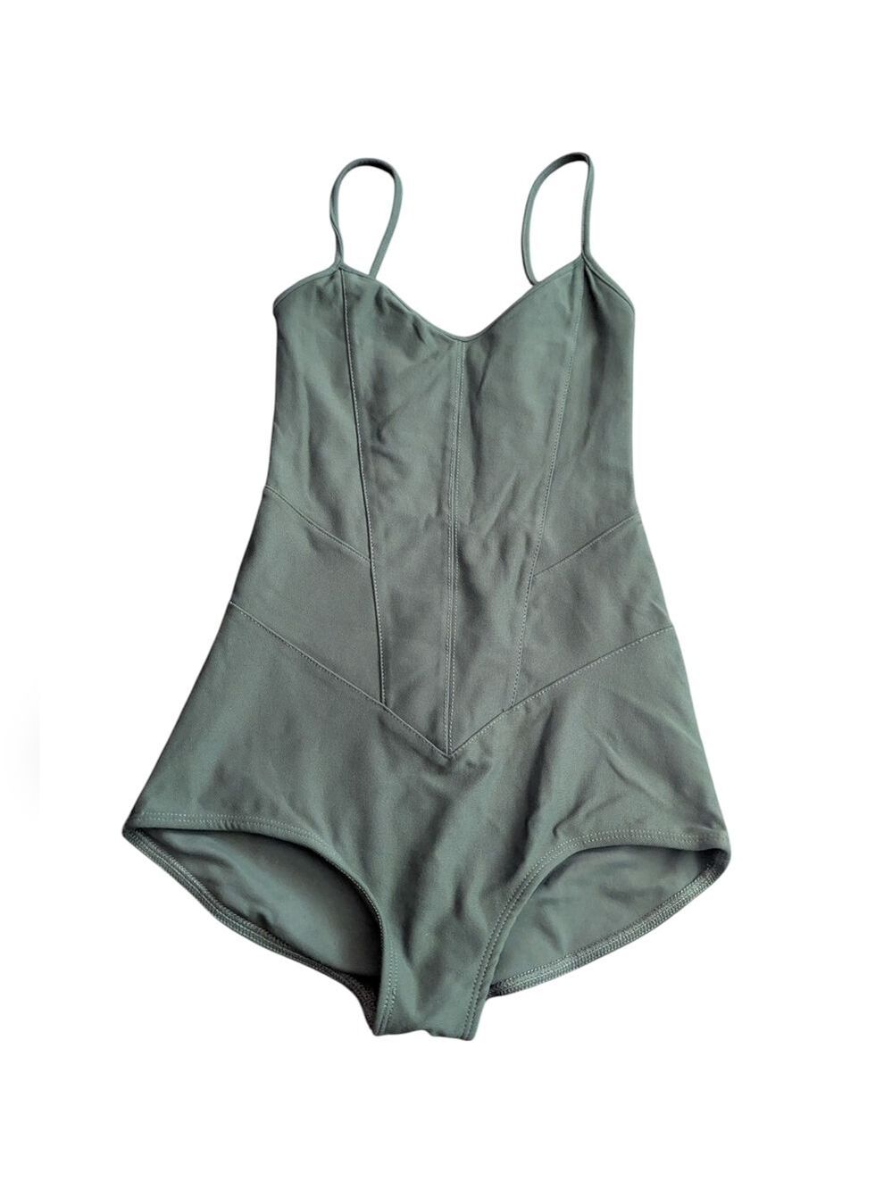 Live The Process Sage Green Corset Leotard